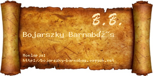 Bojarszky Barnabás névjegykártya