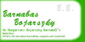 barnabas bojarszky business card